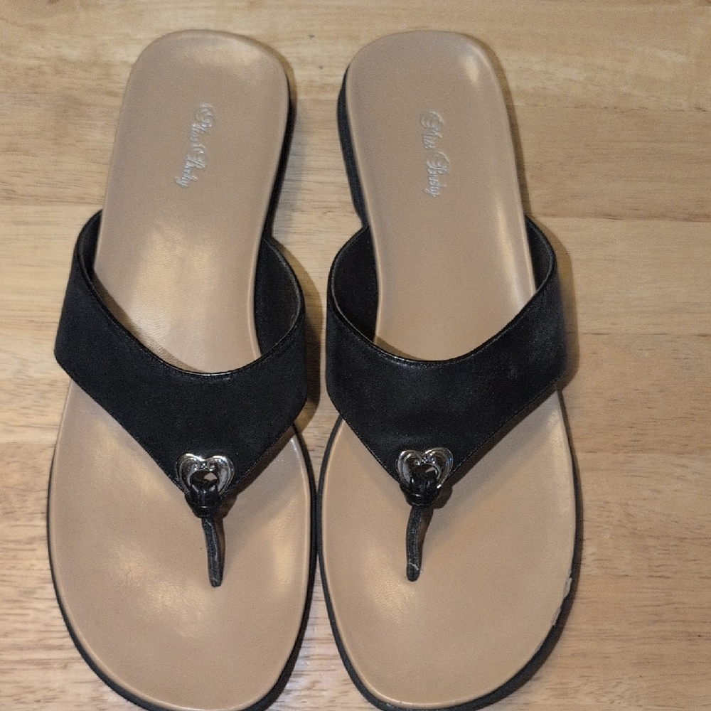 Miss Becky 8M Black Women's Thong Sandals